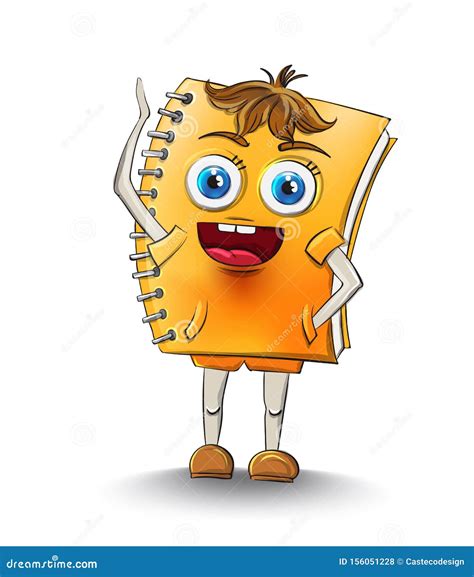 Notebook Cartoon Character Vector. Happy Smilling School Concepts ...