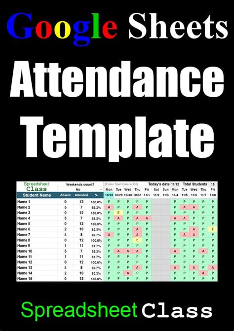 Attendance tracker templates for Google Sheets