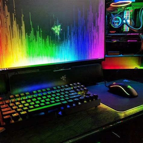 I guess you could say im a fan of Razer and RGB | Gaming computer room, Gaming room setup, Razer