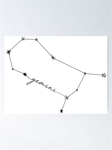 "Gemini Constellation Zodiac Drawing Sticker" Poster for Sale by ...