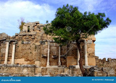 Ancient Historic Ruin in Side Turkey Stock Image - Image of bustling ...