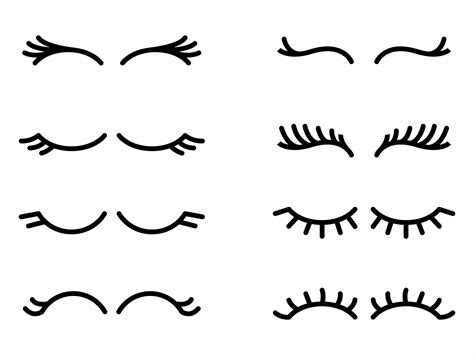 Beautiful Eyelashes Clipart Set 516871 Vector Art at Vecteezy