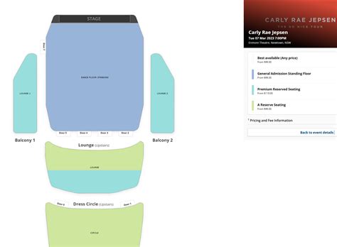 Enmore Theatre Seating Map