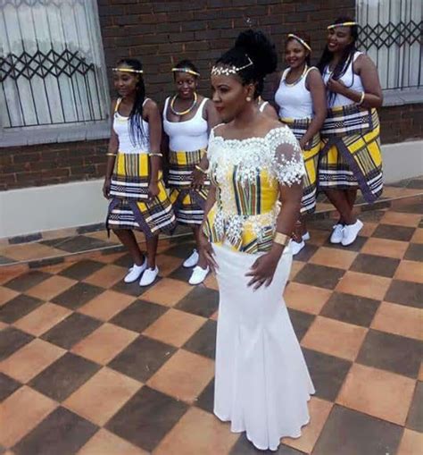 Clipkulture | Bride and Maids In Venda Traditional Wedding Clothes