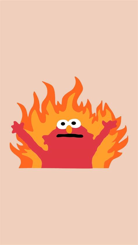 Download Funny Aesthetic Elmo Burning Wallpaper | Wallpapers.com