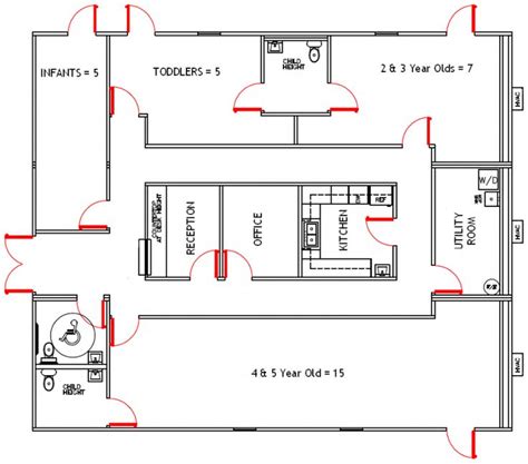 Daycare Facility floorplan | Day Care Floor Plans #daycarebusiness # ...