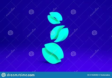 Green Coffee Beans Icon Isolated on Blue Background. Minimalism Concept Stock Illustration ...