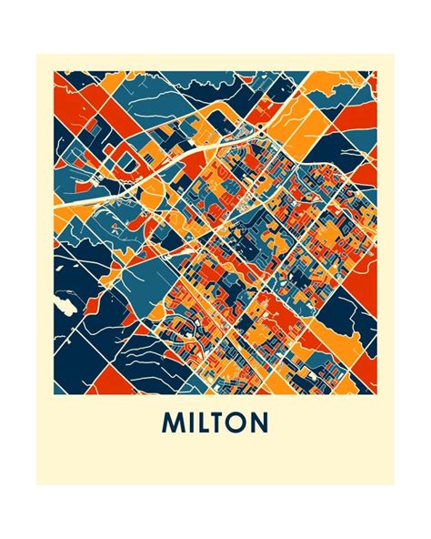 Milton Ontario Map Print Full Color Map Poster - Etsy