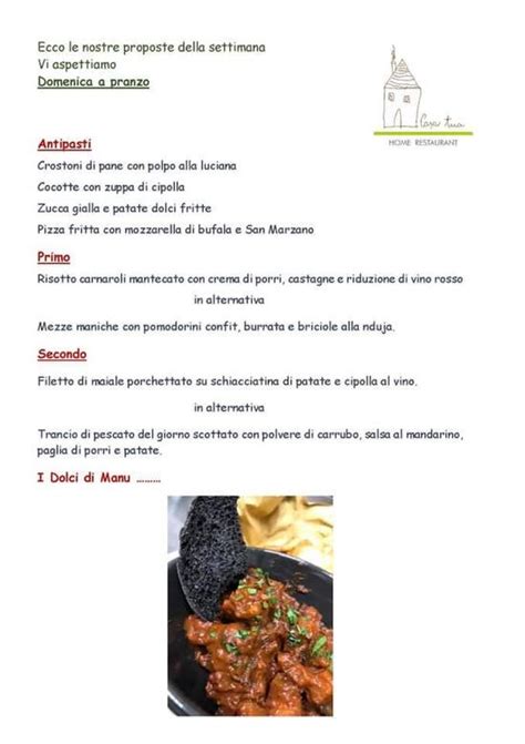 Menu at Home Restaurant "Casa Tua", Acireale