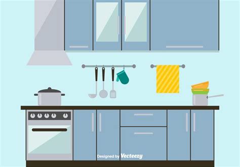 Sleek and Modern Kitchen Vector Illustration 141896 Vector Art at Vecteezy