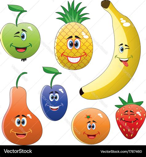 Funny fruits Royalty Free Vector Image - VectorStock