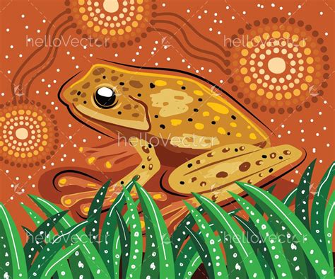 Frog art in aboriginal dot style - Download Graphics & Vectors