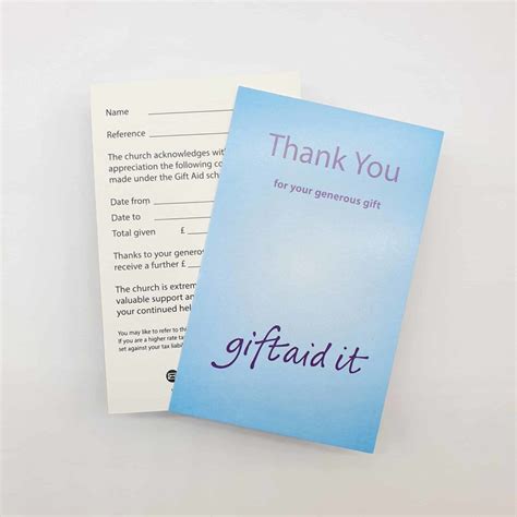 Gift Aid Thank You Card | Envelope Systems