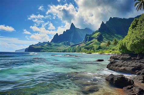 Premium Photo | Breathtaking hawaii landscape with the sea