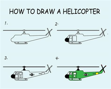 Step by step to draw a Helicopter. Drawing tutorial a Helicopter ...