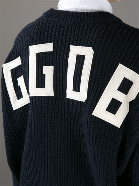 Lyst - Golden goose deluxe brand Waffle Knit Logo Sweater in Blue