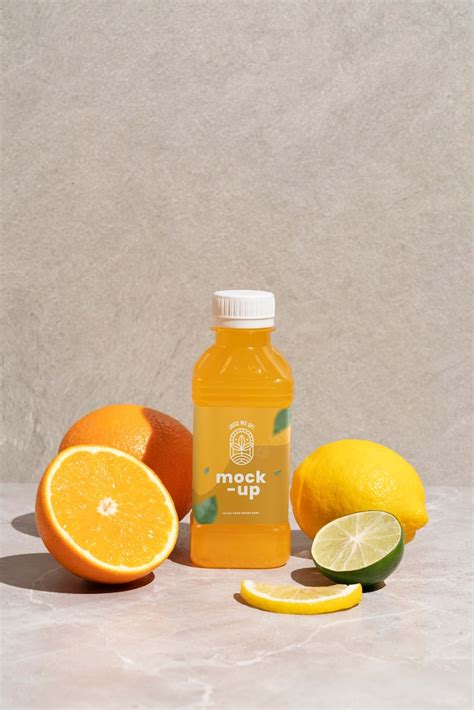 Premium PSD | Fruit juice bottle mockup design