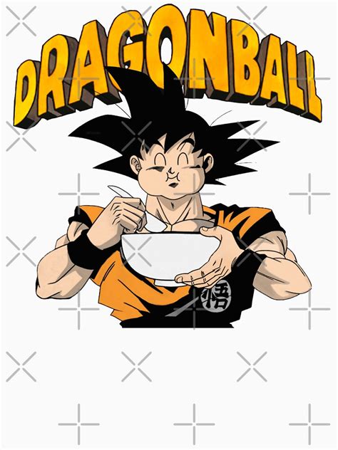 "Dragon Ball Goku Eating Ramen " T-shirt for Sale by Wizardofpizza | Redbubble | dragon ball z ...