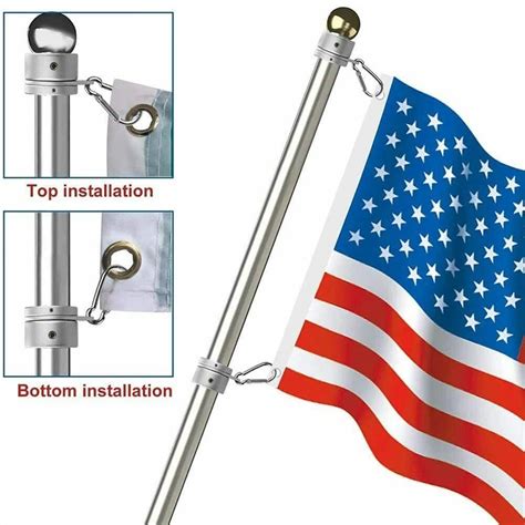 Spinning Flag Pole Kit with Carabiner for 0.75-1.02 Inch Diameter ...