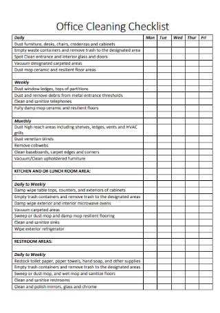 50+ SAMPLE Cleaning Checklist Templates in PDF | MS Word