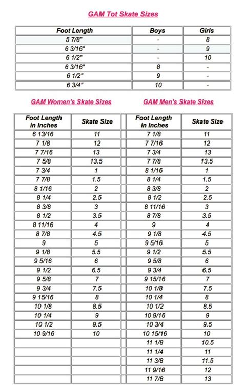 Bauer Skate Size Chart | My XXX Hot Girl