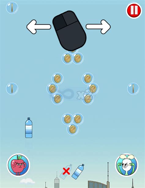 🕹️ Play Apple & Onion Bottle Catch Game: Free Online Cartoon Bottle Throwing Game for Kids