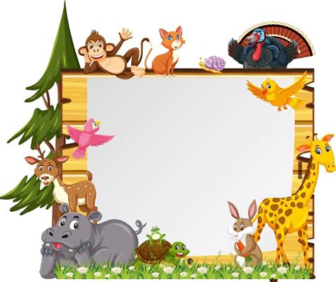 Empty banner with various wild animals 3274718 Vector Art at Vecteezy