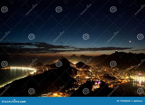 Rio de Janeiro at night stock image. Image of janeiro - 19340603