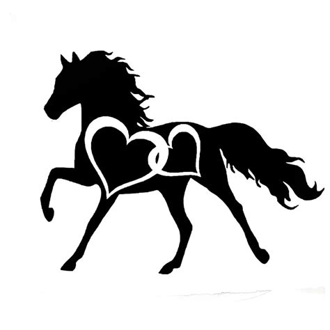 15*12 cm Paard Hart Vinyl Decals Artistieke Liefde Symbool Pony Auto ...