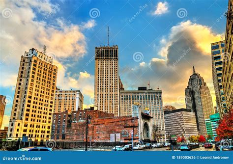 Historic Buildings in Downtown Detroit, Michigan Editorial Photo ...