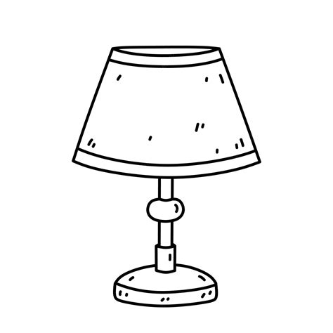 Premium Vector | Table lamp with lampshade isolated on white background hand-drawn illustration ...