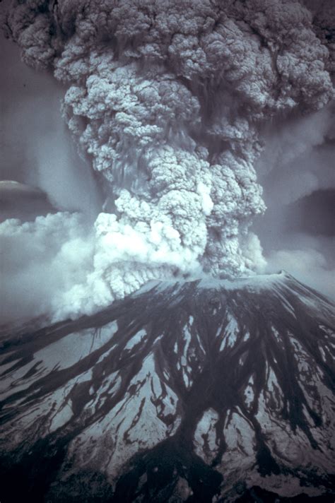 Free Images : mountain, snow, black and white, smoke, formation, usa, volcano, explosion ...