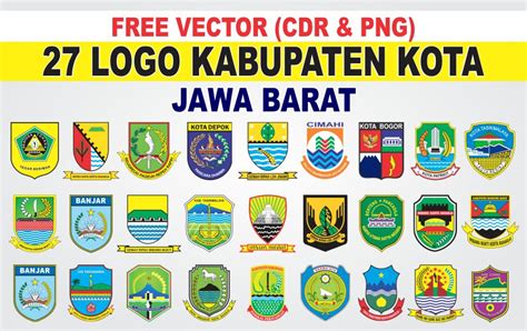 Free Vector Logo 27 Kabupaten Kota Jawa Barat (CDR & PNG) - TUTORiduan.com