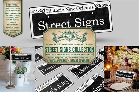 Street Signs of the French Quarter Collection Digital Editable ...