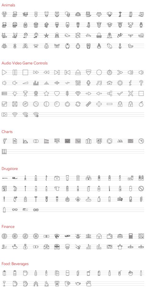 1700 Vector Line Icons Set SVG PNG Ai