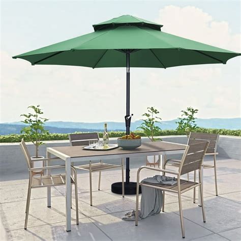 Outdoor Basic 11FT 2 Tiers Market Umbrella Patio Outdoor Table ...