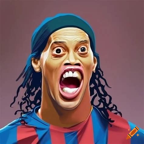 Ronaldinho making a funny expression on Craiyon