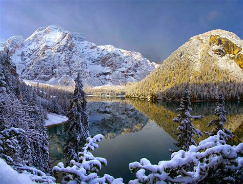 Wintereinbruch am Pragser Wildsee Foto & Bild | landschaft, bach, fluss & see, bachläufe Bilder ...