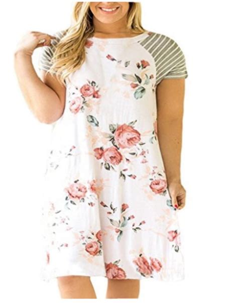 Plus size floral t-shirt dress - A Thrifty Mom