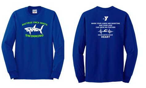 YMCA Bucyrus White Sharks - Long Sleeve Cotton Blend T-Shirt - My Pro Apparel