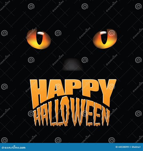 Happy Halloween Black Cat Eyes Stock Vector - Image: 44538099