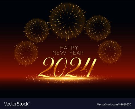 2024 new year firework celebration background Vector Image