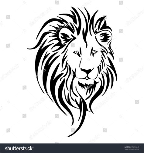 Lion Head Tattoo Vector Stock Vector (Royalty Free) 174226049