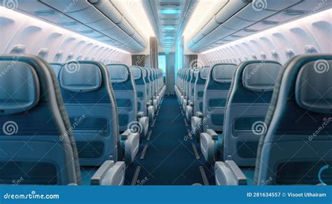 Cabin Interior of a Modern Passenger Aircraft Stock Illustration ...