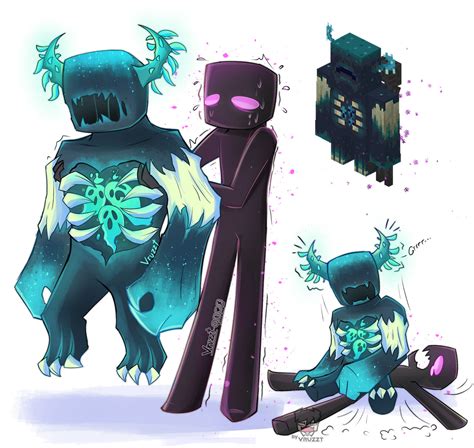 Minecraft Warden and enderman by Vruzzt on DeviantArt