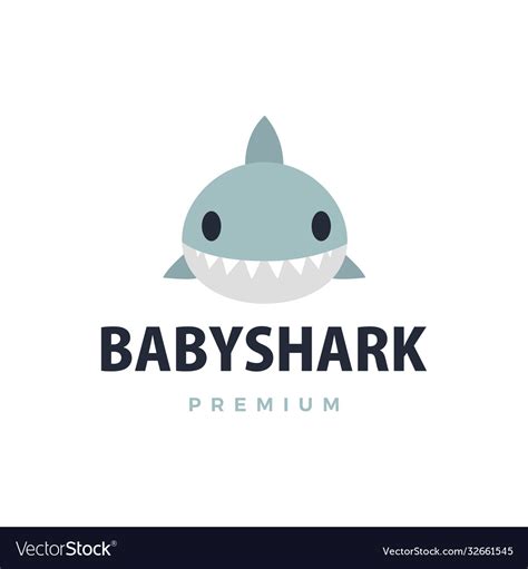 Baby shark flat logo icon Royalty Free Vector Image