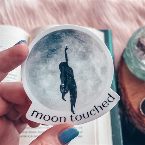 Full Moon Sticker, Moon Touched Vinyl Waterproof Sticker, Celestial ...