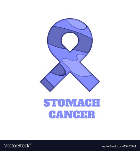 Stomach cancer awareness papercut ribbon Vector Image