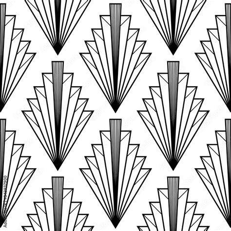 Art Deco pattern. Vector black white background. Luxury seamless ornament Stock Vector | Adobe Stock