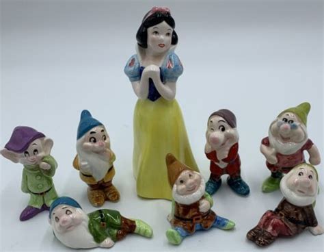 WALT DISNEY SNOW WHITE AND THE 7 SEVEN DWARFS CERAMIC FIGURINE SET ...